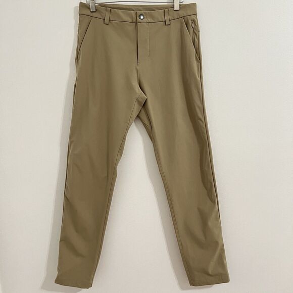 Lululemon Men Commission Pant Classic Size 30 Khaki Tan Golf Comfort Stretch - Picture 1 of 8